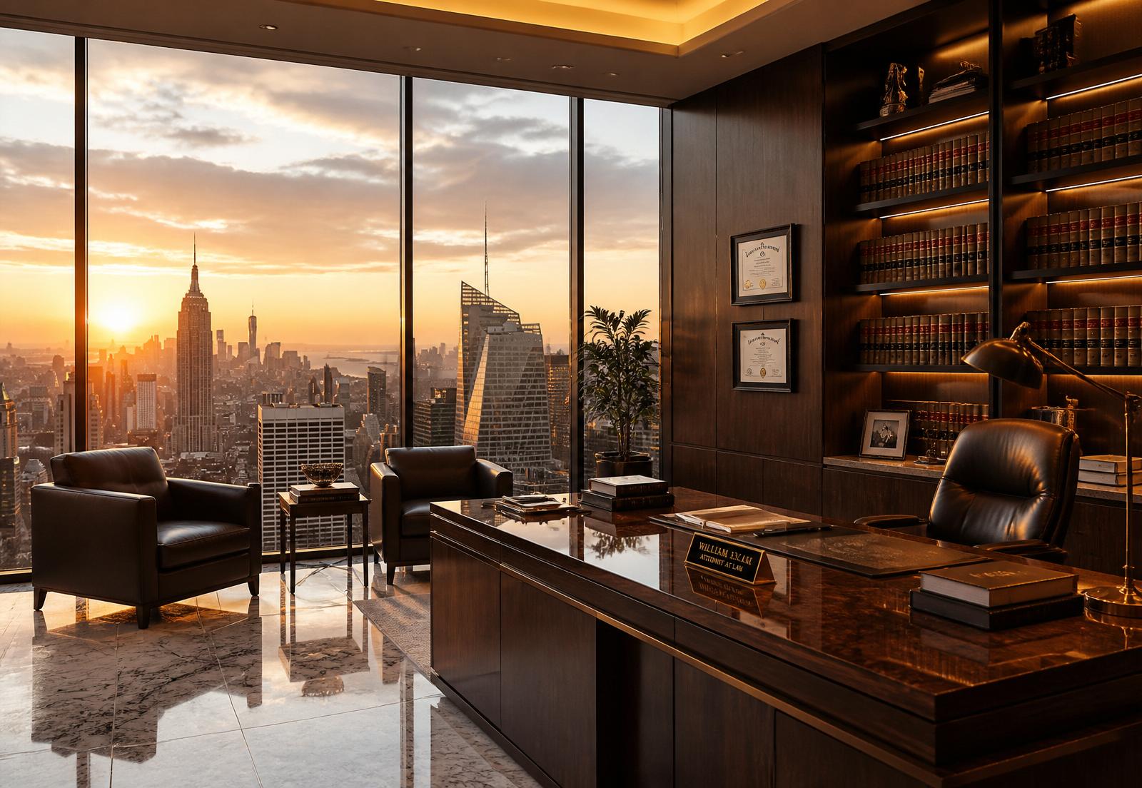 Executive law office overlooking Manhattan